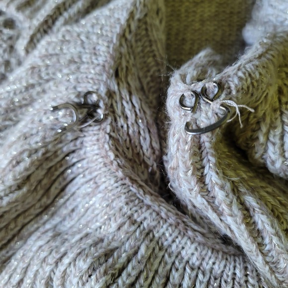 Covington Size S Beige with gold threads Open Ruffle Cardigan - Picture 3 of 7